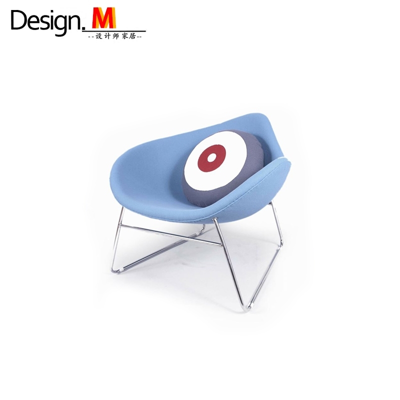 创意设计师家具k2 lounge chair/羊绒布艺术摄影不锈钢大师休闲椅