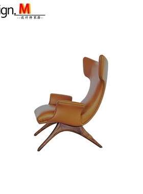 Design.M北欧实木 设计师家具 ondine armchair/样板房客厅沙发椅