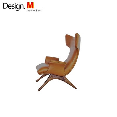 Design.M北欧实木 设计师家具 ondine armchair/样板房客厅沙发椅