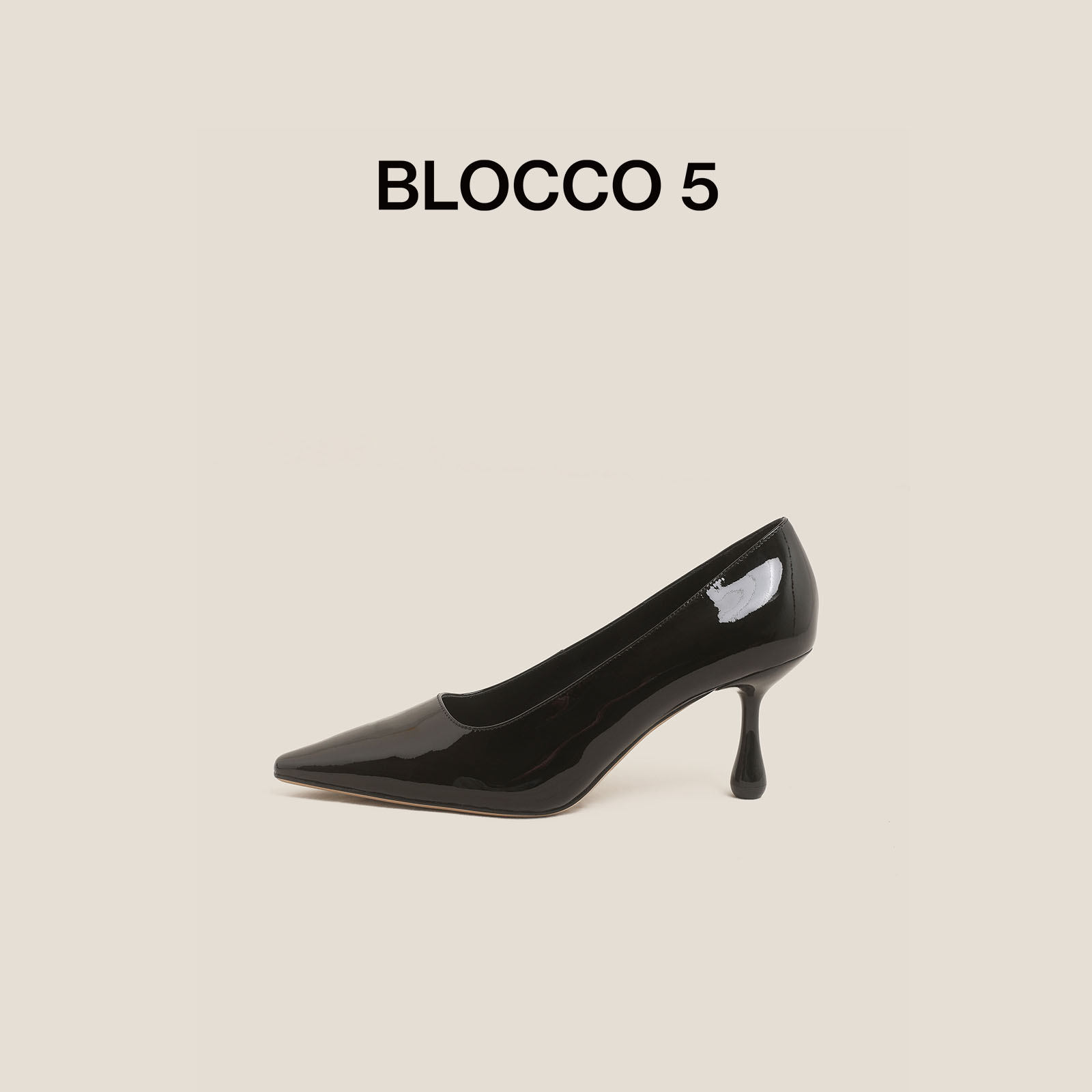 BLOCCO5牛漆皮细跟高跟鞋