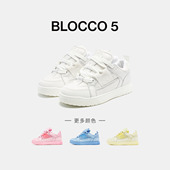马嘉祺同款 休闲鞋 BLOCCO5春季 板鞋 水洗鞋 运动情侣鞋 面包鞋