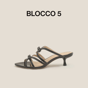 极简系带凉鞋 BLOCCO5女鞋 凉鞋 交叉蝴蝶结时装 2025年新品