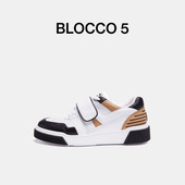 春季 男女同款 时尚 BLOCCO5女鞋 平底魔术贴休闲情侣火星滑板鞋