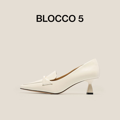 BLOCCO5秋冬女鞋通勤淑女猫跟