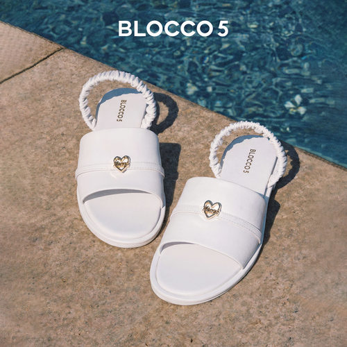 BLOCCO5春季一字带平底凉鞋女