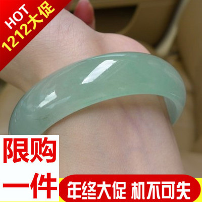 玉翡緣a貨緬甸玉手鐲女款 冰糯種淺綠翡翠玉鐲子玉石玉器