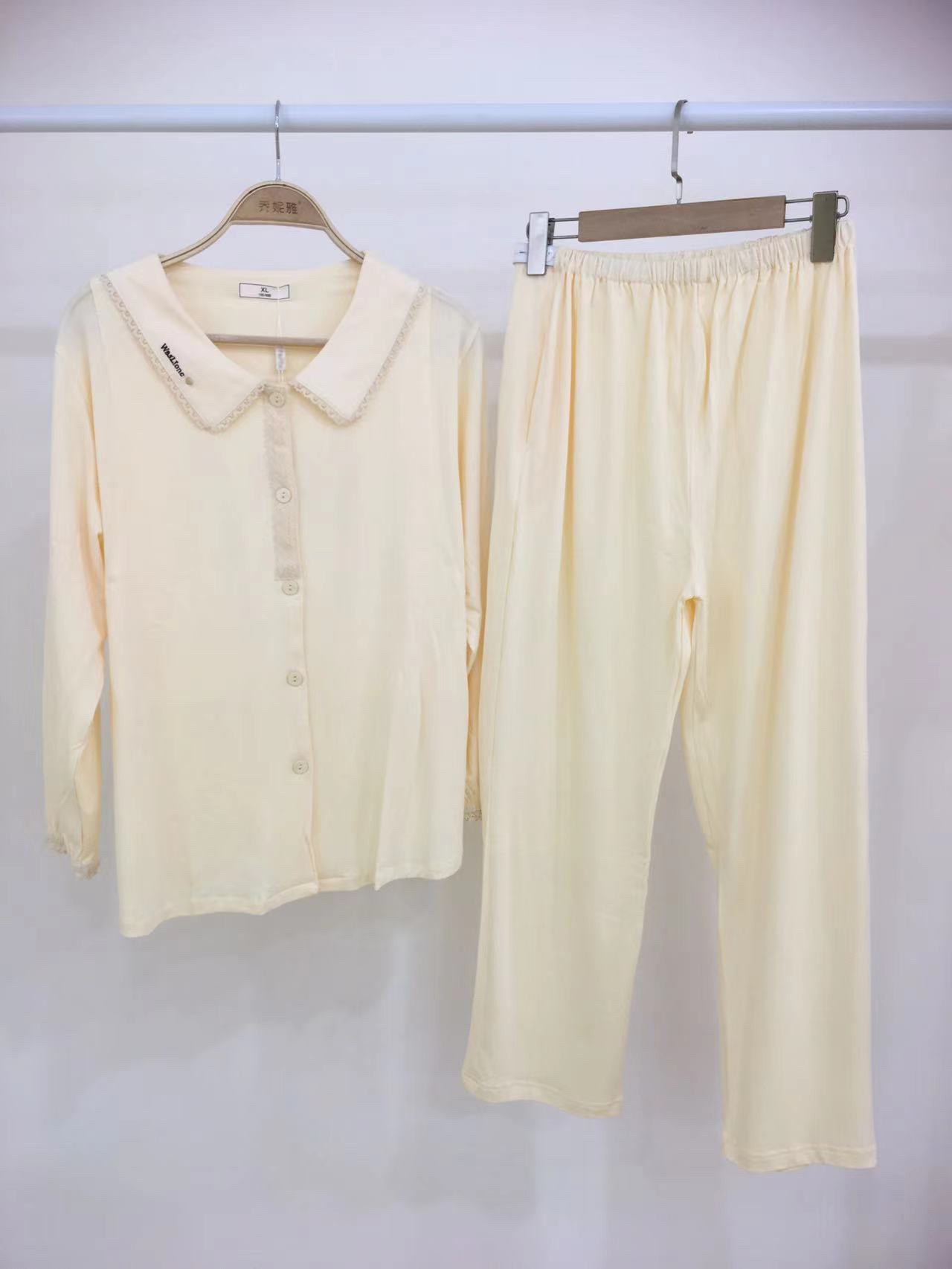 春夏提花拉架棉产后哺乳月子服孕妇睡衣喂奶家居服套装甜美舒适