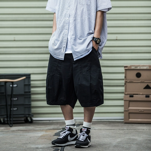 Японские шорты, штаны для отдыха, фонарь, свободный прямой крой