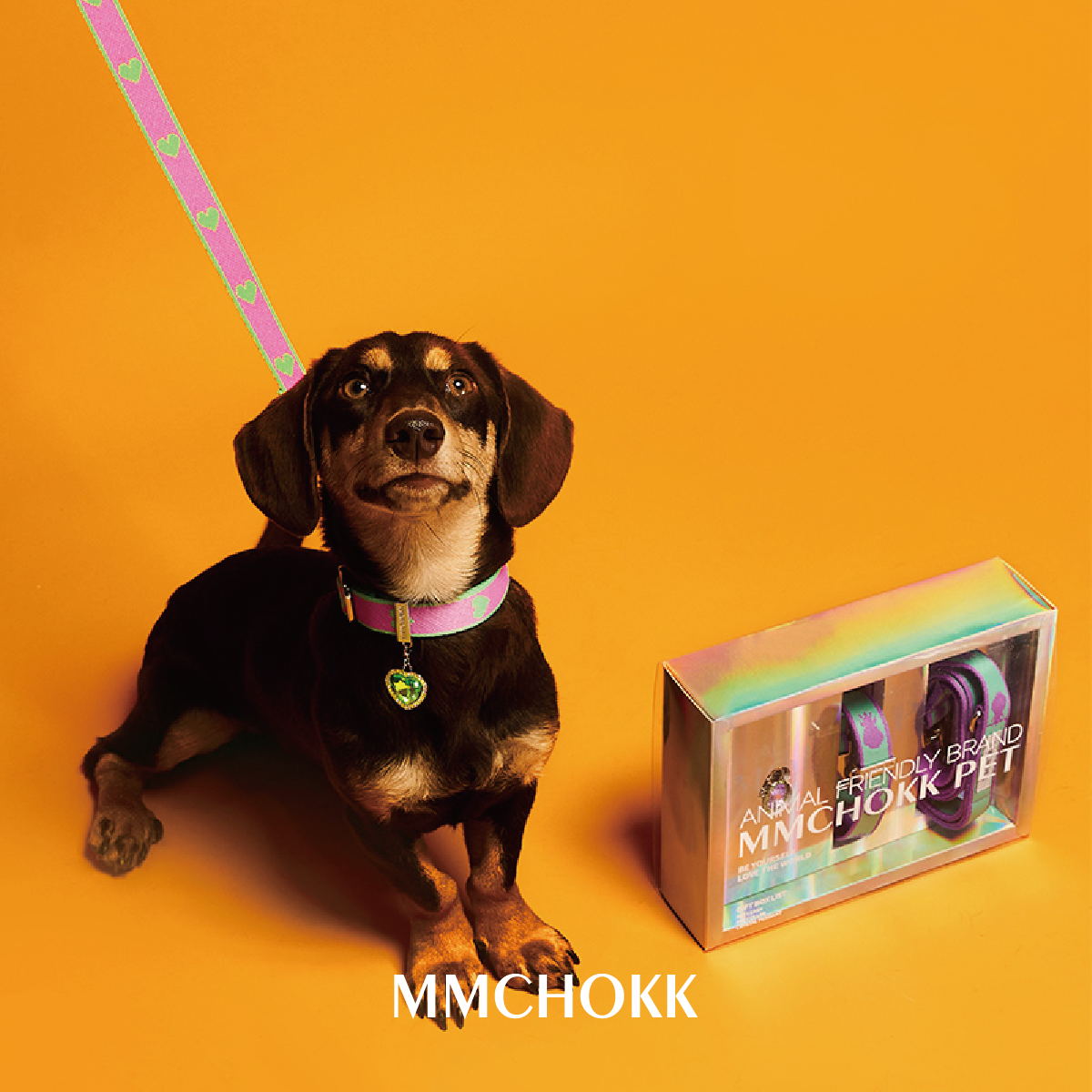 MMCHOKK提花项圈帆布可调节柔软耐磨造型简约配色吊坠更吸睛牵引