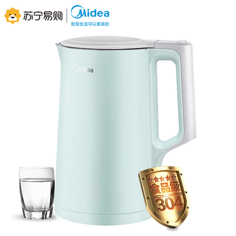 Midea/美的 MK-HJ1705家用烧水壶防烫304电热水壶电烧水瓶水壶