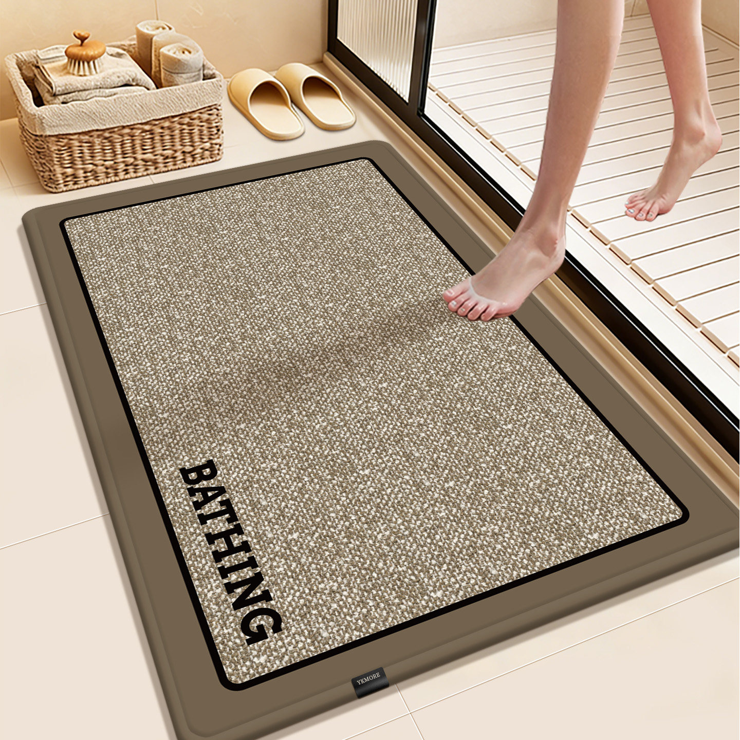 YKMORE2026新款卫生间吸水地垫浴室防滑垫厕所门垫洗手间卫浴地毯,居家布艺,家用脚垫,淘宝优惠券,粉丝福利购,淘宝优惠卷