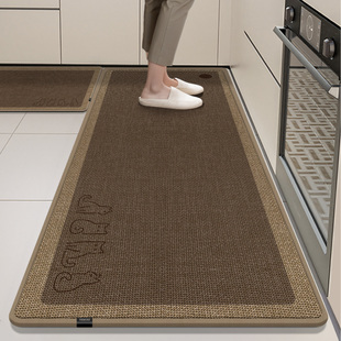 X2026新款 厨房仿亚麻地垫防滑防油可擦免洗家用地毯防水专用脚垫