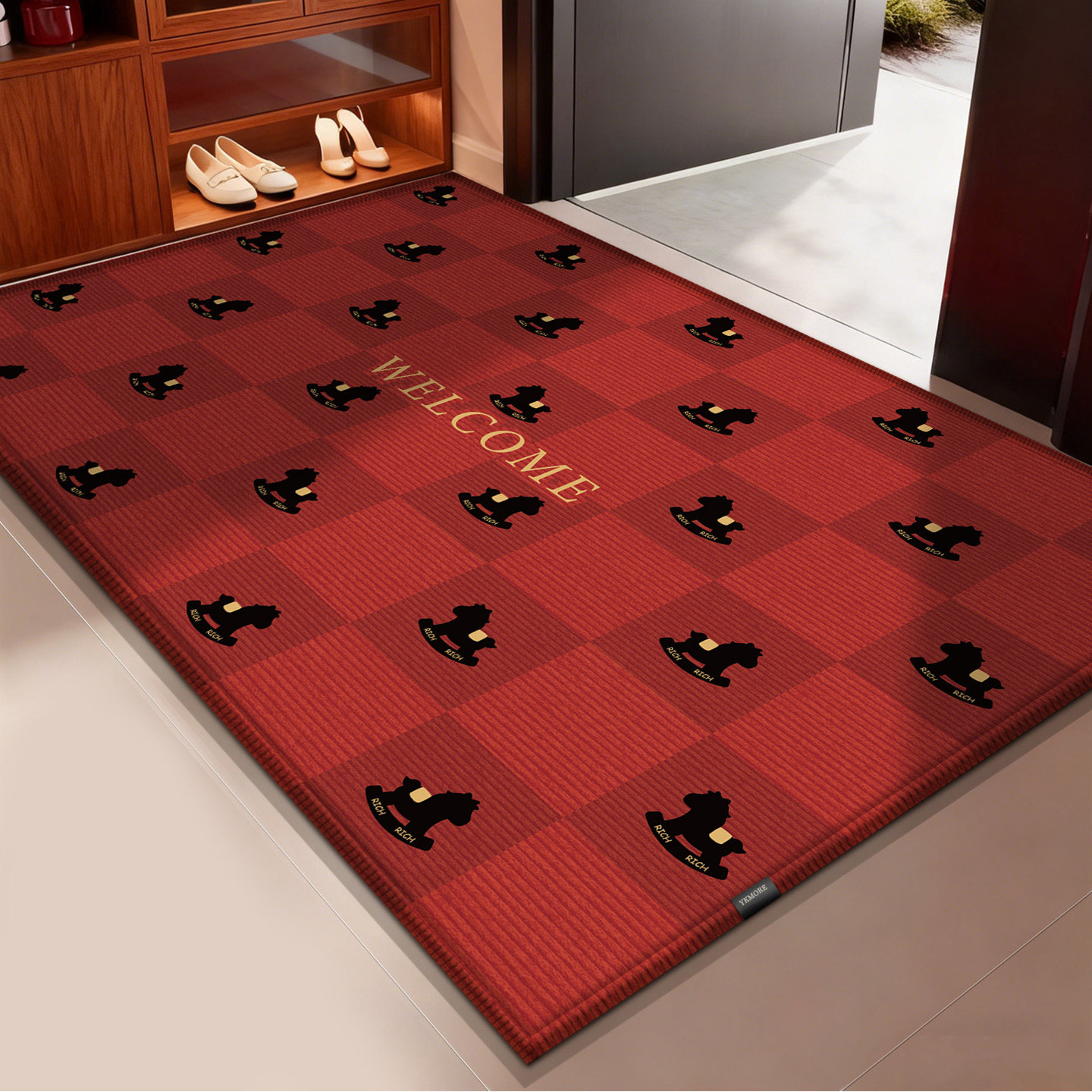 入户门地垫进门入户门垫门口地毯2026新年红色耐脏防滑室内地垫子,居家布艺,入户地垫,淘宝优惠券,粉丝福利购,淘宝优惠卷