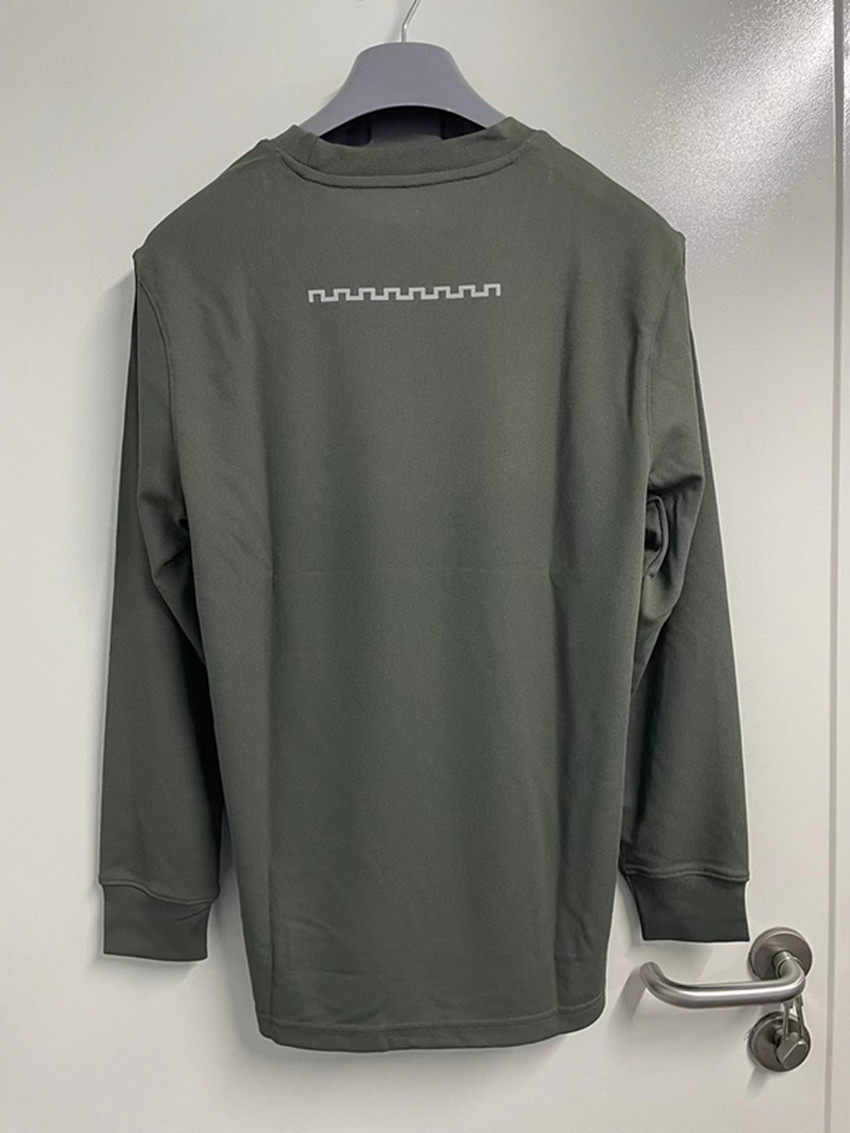 新式灰绿长袖体能训练服秋季上衣春夏速干透气圆领衫运动服男t恤