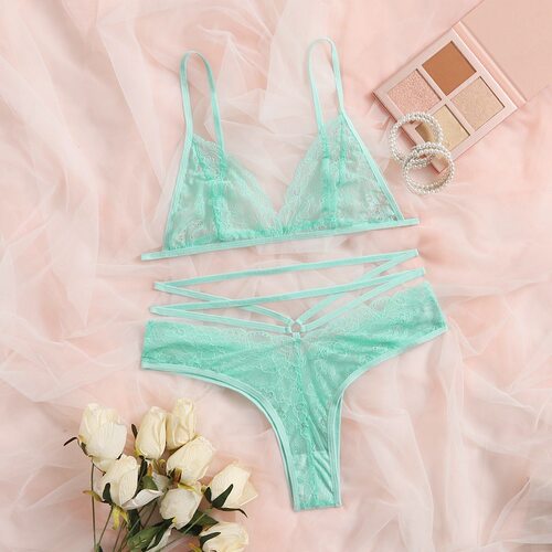 Fun lingerie sexy three point lace split bra set