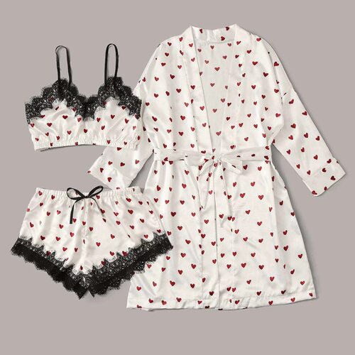 Strapless sexy lace ice silk home suit set抹胸蕾丝冰丝家居服