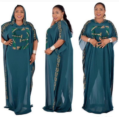Good quality African women's frock dress baggy bat-sleeve 女