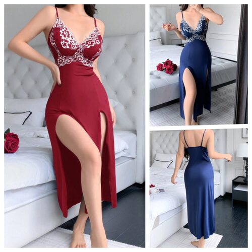 Sexy lingerie camisole nightgown lace long skirt睡裙蕾丝长裙