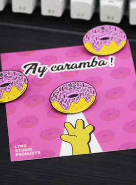 LTNC自制 原创卡通甜甜圈胸针 辛普森 甜品 ins 百搭书包饰品徽章