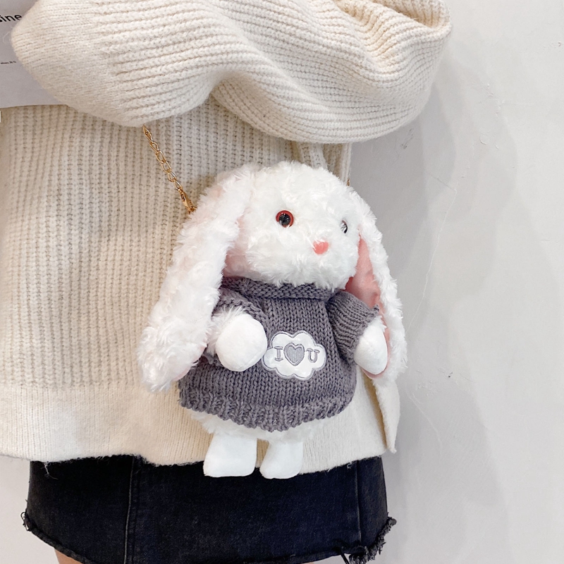 斜挎包小可爱小兔子儿童毛绒包包