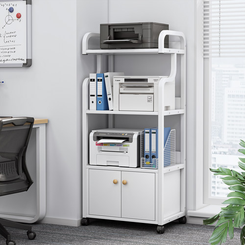 打印机置物架可移动多层简约复印机放置架办公室桌边落地文件整理