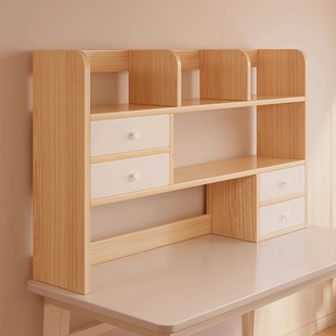 立式窄书架桌面置物架女生工位多层收纳架子一体靠墙展示架整理架