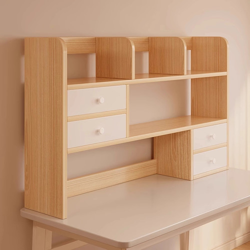 立式窄书架桌面置物架女生工位多层收纳架子一体靠墙展示架整理架