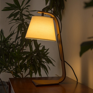 意大利设计师台灯原木插电式柜台阅读卧室床头书房客厅奶油风装饰
