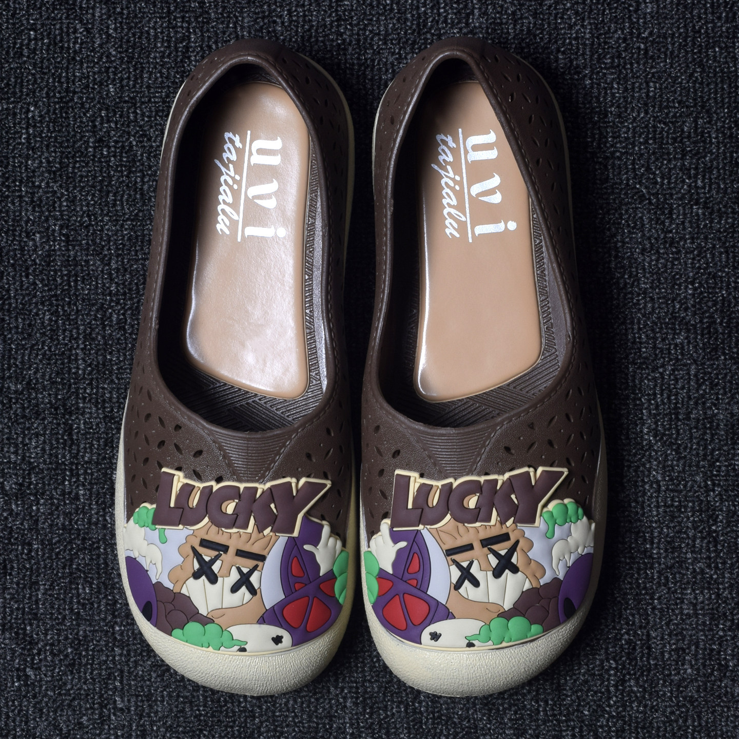 卡通洞洞鞋夏季透气防滑软底包头凉鞋休闲鞋花园鞋外穿沙滩鞋女鞋