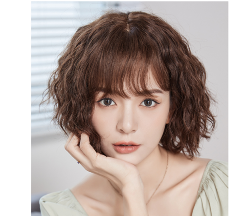 假发女短发微卷短卷发羊毛卷假发套女真发蓬松自然真人发丝全头套