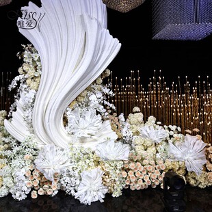 婚庆道具蜂窝花摆件装饰舞台道具立体挂件手揉纸花和纸婚礼假花