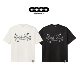 GB-GOODBRAND 2026SS 立体小花刺绣标语时尚感短袖T恤 男女同款