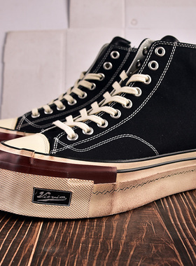 visvim cantq skagway2025年夏季厚底内增高复古做旧高帮帆布鞋男