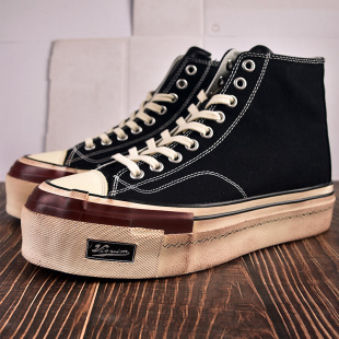 visvim skagway2025年夏季 厚底内增高复古做旧高帮帆布鞋 男 cantq