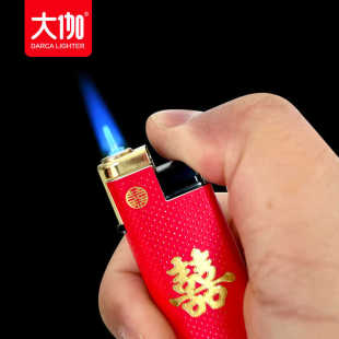 大红色铁壳防爆打火机结婚新郎新娘婚庆用直冲防风火机喜庆婚礼用