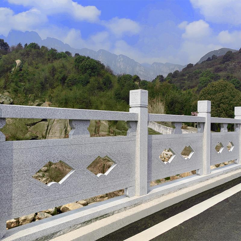 大理石石栏杆花岗岩栏杆护栏新中式石雕栏板公园景区河道桥梁工程