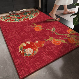 新中式 地毯进门垫脚踏垫乔迁红色门口脚垫门外 入户门地垫2025新款