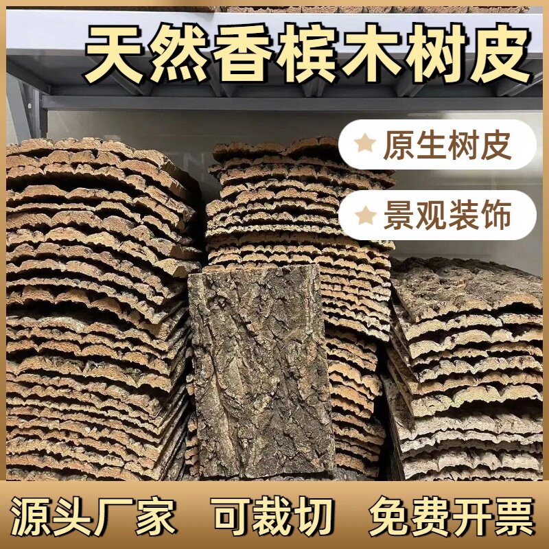天然的软木树皮香槟爬宠鱼缸造景园艺绿植板植装饰贴墙面背景树皮