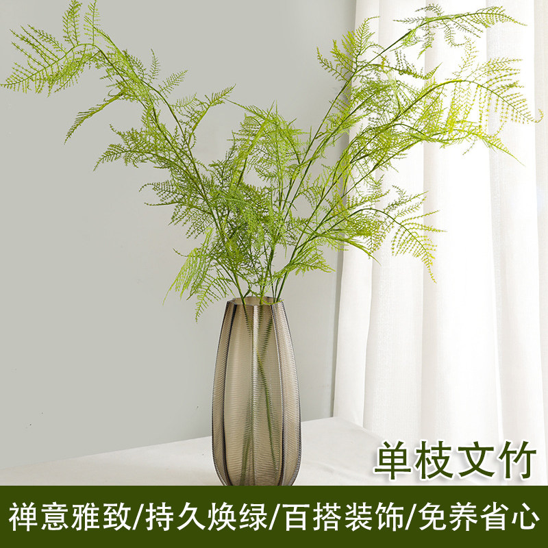 禅意古风摆放仿真日式天冬文竹网红民宿装饰仿真云片松刺蕨草搭配