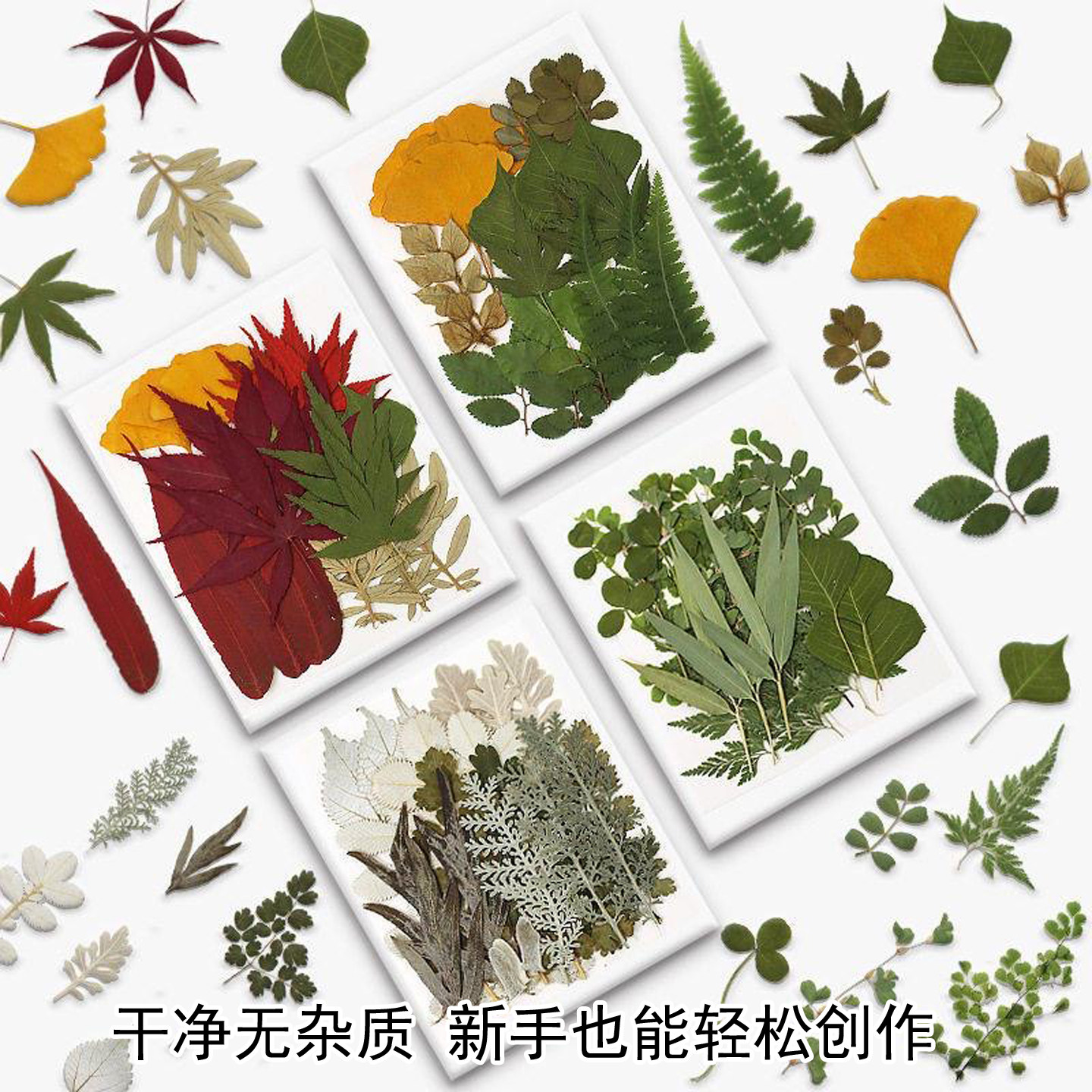 网红干叶立体树叶滴胶美育材料包