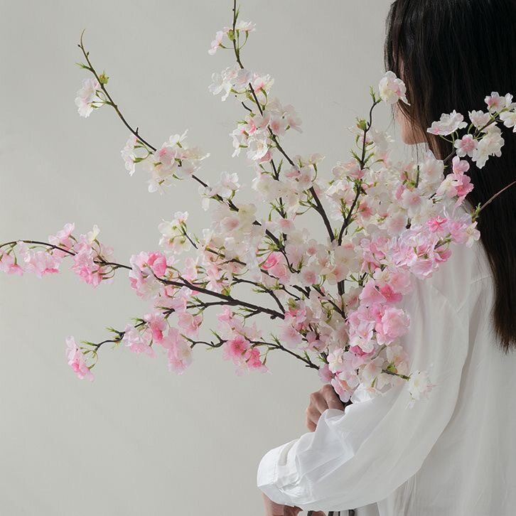 仿真樱花枝家居高级假花婚庆假花婚礼装饰花ins风花枝樱花仿真花