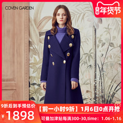 COVEN GARDEN/哥文花园冬新款羊毛双面呢大V领a廓形大衣外套女