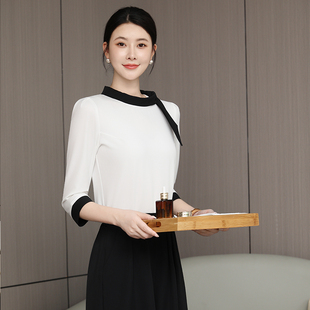 美容院工作服女春季新款医美业珠宝化妆品顾问前台美甲美容师套装