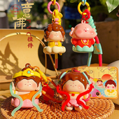 善财童子莲花小佛菩萨公仔钥匙扣卡通创意情侣闺蜜包包挂件小礼物