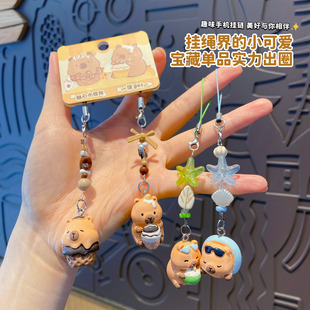 Q萌水豚小鼻噶对装公仔手机挂绳卡通迷你情侣闺蜜包包挂件手机链