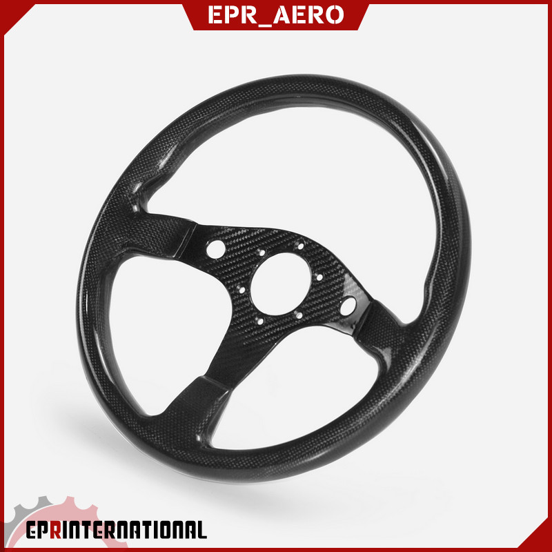 通用改装方向盘 干碳高强度赛车方向盘 出口代工碳纤维汽车方向盘