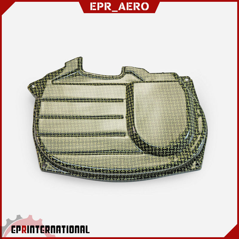 适用于三菱Evolution 9 碳纤维改装引擎齿轮盖黄色碳纤维加装贴件