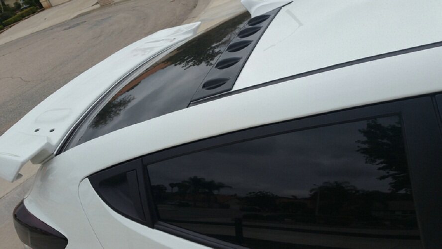 현대 VELOSTER 탄소 섬유 수정 상어 지느러미 탑 투피스 리어 윙에 적합