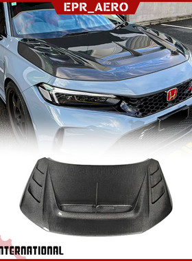 适用于本田思域FL5 TypeR TM款碳纤维机盖引擎盖开孔机头盖改装件