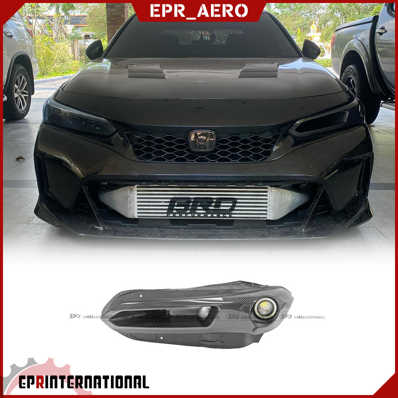 思域FL5碳纤维前灯进气口改装